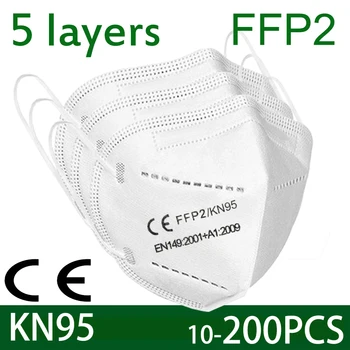 200pcs ffp2 masca de fata KN95 masti faciale filtru maske Gura masca FFP2mask KN95mask anti mască de praf rimeluri mascarilla ventilație