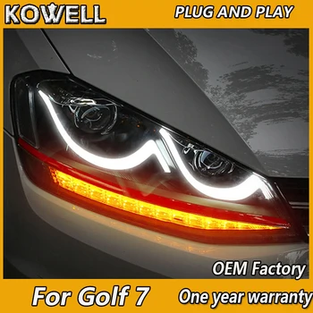 KOWELL Styling Auto pentru toate modelele VW Golf 7 faruri Faruri LED DRL Daytime Running Light Bi-Xenon Obiectiv ASCUNS Accesorii