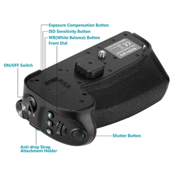 Neewer Grip Baterie Compatibil cu Panasonic Lumix G9 Camera de Înlocuire pentru DMW-BGG9 cu Declanșare Punct de Focalizare