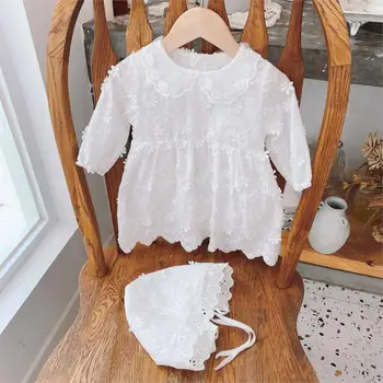 0-2age copil sugar lace rochie de printesa romper+ palarie fete nou-nascuti de ziua rochii de corp costume de îmbrăcăminte