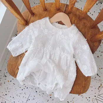 0-2age copil sugar lace rochie de printesa romper+ palarie fete nou-nascuti de ziua rochii de corp costume de îmbrăcăminte
