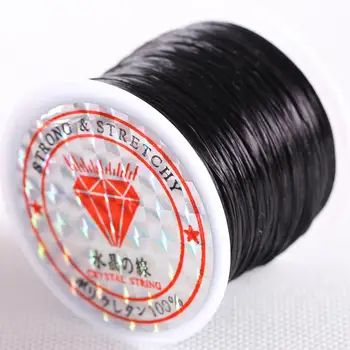 0.6MMx50M Alb Negru Roz Cablu Pentru a Face Brățară 2Rolls Elastic Cristal ștrasuri din Mărgele Șir Linie Neckalce Șir Coarda Cablu