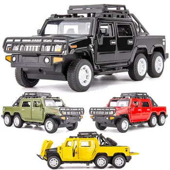 1:32 Ford-Hummer Preluare Aliaj Model de Masina de Sunet și Lumină Turnat Mașină de Jucărie Băiat Copii Cadou de Colectare Transport Gratuit