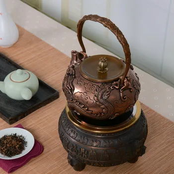 1.6 L manual cupru roșu ceainic de sticlă samovar de ceramică smălțuită din lut emailat ceainic de metal puer ceai verde Japoneză de cadou