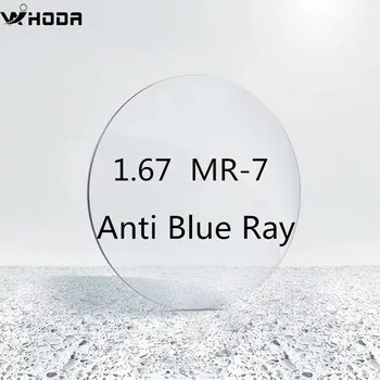1.67 (0.00~-10.00) Anti Blue Ray MR-7 Rășină Asferice Lentile pentru Ochelari, Protectie UV baza de Prescriptie medicala Miopie Lentile Optice BQ011