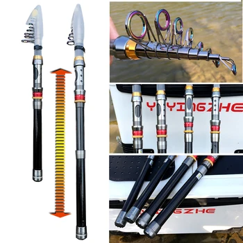 1.8-3.6 m Telescopice Carbon Carp Fishing Rod Seturi și 13BB Lingura de Metal Role de Filare Pescuit Rolă de Pescuit