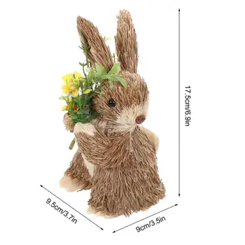 1 buc Paie Iepure Figurine Decor Meserii Realiste Țesute Manual Paie Rabbit Ornament Pentru Ziua de Paști Decoratiuni