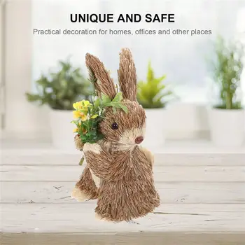 1 buc Paie Iepure Figurine Decor Meserii Realiste Țesute Manual Paie Rabbit Ornament Pentru Ziua de Paști Decoratiuni