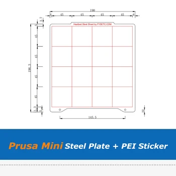 1 buc Prusa Mini 196.3X145.5X190mm Primăvară Placă de Oțel Cu 2pc PEI Foaie Autocolant Pentru Imprimantă 3D Părți Fierbinte Pat Platforma