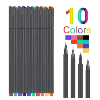 10 Culoare Linie Fină Colorate Pix cu Gel Set 0.38 mm Marker de Linie Pentru Jurnalul de Desene animate Manga Planner de Birou Rechizite H6954