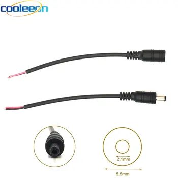 10-Set DC Masculin Feminin Cablu Conector de Sârmă 2.1x5.5mm Mufa Jack DC-022 Adaptor de Alimentare Pentru Benzi cu LED-uri Lumini DIY Priză Electrică