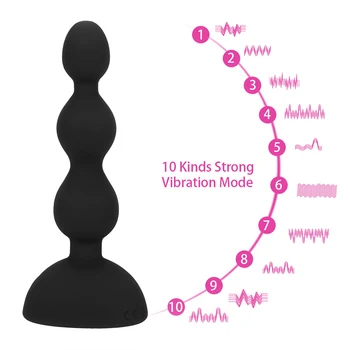 10 Viteza Anal Vibrator Vibrator Anal Margele Plug Prostata Masaj G-spot Masaj Telecomanda Jucarii Sexuale Pentru Femei Erotic