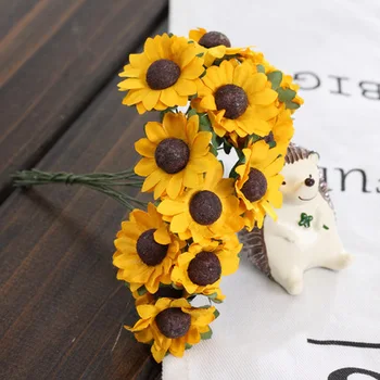 100buc artificiale flori mini accesorii pentru mobila buchet de flori de hârtie,trandafiri in miniatura,cală crini,margarete, floarea-soarelui