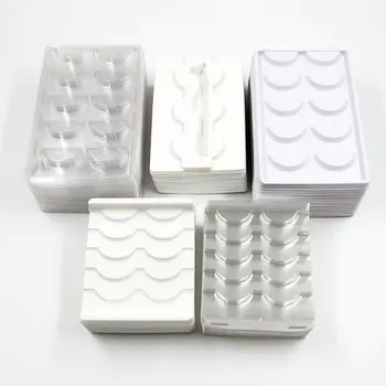 100buc Gene Pachet en-Gros din Plastic Genele Tăvi Transparente Tava În Vrac 25mm Mink Lash Suport Pentru Gene Cutie de Ambalaj