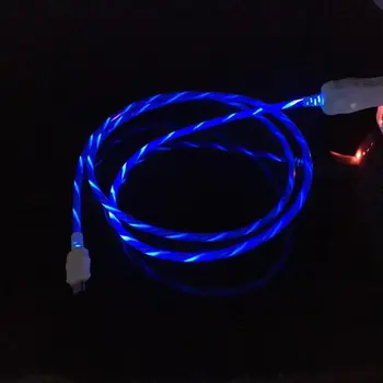 100buc/lot Curge LED-uri Vizibile Intermitent de Încărcare USB Încărcător Cablu de 1M 3FT Sincronizare de Date de Tip C Aprinde Cablu pentru Samsung S8 S7 S6