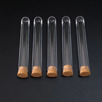 100buc/Pachet 16*125mm (6.29*49.2 în ) Plastic Eprubetă cu dop de Plută Greu Transparent Flacon de Nunta Favoruri Tub de Laborator