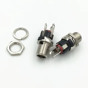 100buc Tip Lung 5.5 x 2.5 mm / 5.5 x 2.1 mm DC Montare pe Panou Cu Piulita DC Feminin Soclu Jack de Putere de Aprovizionare Conector de Sârmă