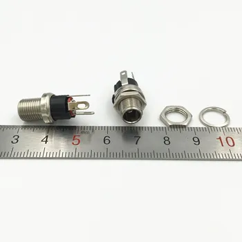 100buc Tip Lung 5.5 x 2.5 mm / 5.5 x 2.1 mm DC Montare pe Panou Cu Piulita DC Feminin Soclu Jack de Putere de Aprovizionare Conector de Sârmă
