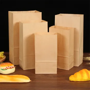 100buc Înaltă Calitate Pungi de Hârtie Kraft Food Ceai Mic Cadou Pungi de tip Sandwich Pâine Saci de Petrecere Ambalaj Cadou Pachet Eco-friendly Sac