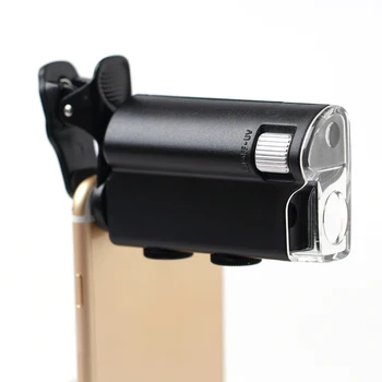 100X Portabil Lupă Universal Telefon Mobil Mini Clip LED Microscop, Lupa bijutier uv timbru antic de identificare