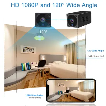 1080P, baterie de viziune de Noapte camera mini wifi micro camera IP camera secret espia camera mini camera Video micro camera wireless