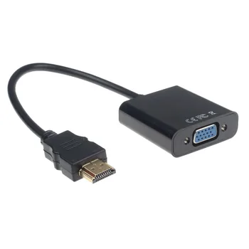 1080P HDMI la VGA Cu o Convertor Adaptor de Alimentare USB, Cablu Video Negru