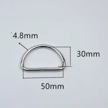 10buc 50*30 mm Curea Catarama Lățime Interioară de Metal Jumătate de Formă Rotundă Non Sudate Inel D DIY Geanta Accesorii Hardware