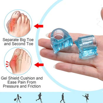 10buc=5pairs Albastru Silicon Gel Tep Separator de Hallux Valgus a Degetului mare Corector Moale Inflamație la picior Distanțiere Picior de Îngrijire Instrument Pedichiura D2853