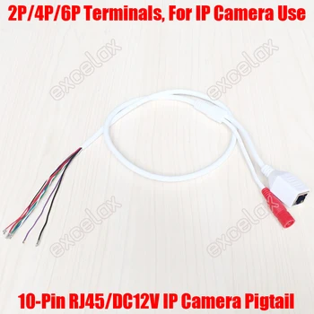 10BUC/Lot 10-Pin Camera IP de Rețea Module RJ45 Cablu Alimentare DC12V Video Duce Coadă Lungimea de 80cm pentru IPC Producție de Asamblare