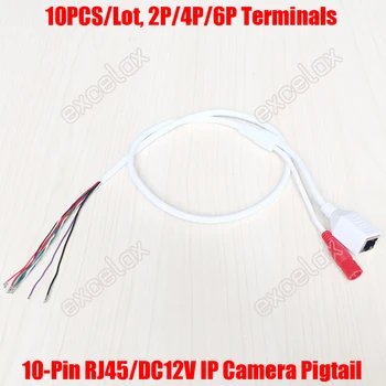 10BUC/Lot 10-Pin Camera IP de Rețea Module RJ45 Cablu Alimentare DC12V Video Duce Coadă Lungimea de 80cm pentru IPC Producție de Asamblare