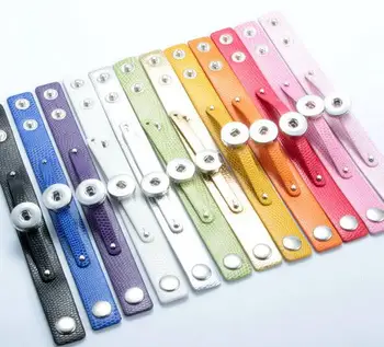 10BUC/Lot 13 culori de piele PU bratari DIY Metal Snap Butonul Ceasuri Brățară de Femei-O Direcție se potrivesc 18/20mm Snap Bijuterii