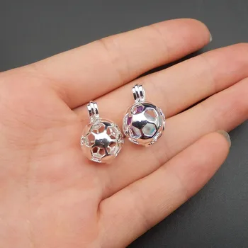 10buc luminoase minge de argint perla cușcă colier pandantiv, aroma de ulei difuzor adaugă propriile perla, piatra face mai atractiv.