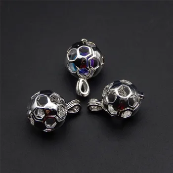 10buc luminoase minge de argint perla cușcă colier pandantiv, aroma de ulei difuzor adaugă propriile perla, piatra face mai atractiv.