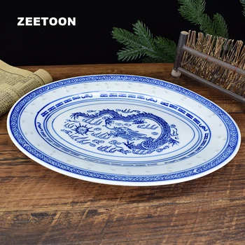 11.8 inch Placa de Pește Jingdezhen Ceramică Albastru și Alb Portelan Ovale, Farfurii Friptura fel de Mâncare Acasă, Vesela Tacamuri Decor Meserii