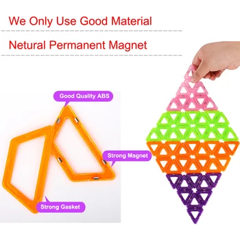 110-184pcs Magnetic Designer-Set de Constructii Model si Construirea de Jucărie din Plastic Magnetice Blocuri de Învățământ Magnet Jucarii Pentru Copii
