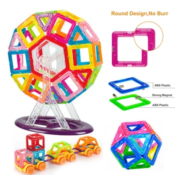 110-184pcs Magnetic Designer-Set de Constructii Model si Construirea de Jucărie din Plastic Magnetice Blocuri de Învățământ Magnet Jucarii Pentru Copii