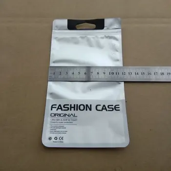 12*21.5 cm Fermoar de Plastic se Pisa Nisipoase Argint Ambalaje de vânzare cu Amănuntul Sac de Telefon Mobil Caz Pentru Iphone 6s 5.5/6.5 Samsung S5 S6 Note 4