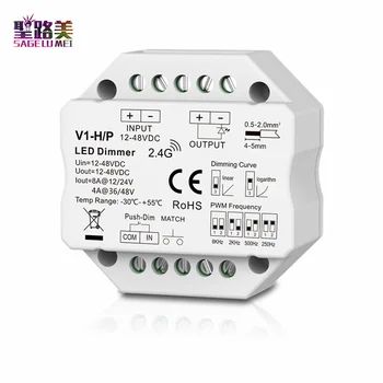 12-48VDC 24V 36V Singură Culoare LED-uri Controler Împinge Dim 250Hz, 500Hz, 2kHz, 8kHz Patru frecvență PWM Dimmer Pentru led strip bandă lampa
