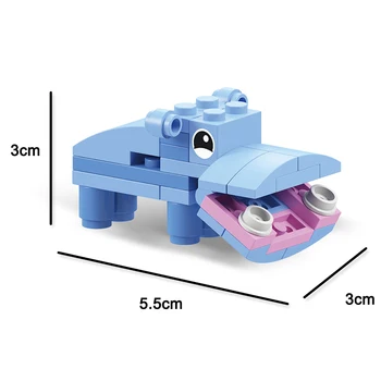 12-în-1 regnul Animal Bloc Caramida Set Elefant Leu Compatibil cu Copil Jucărie de Învățământ pentru Copii, Băiat, Fată