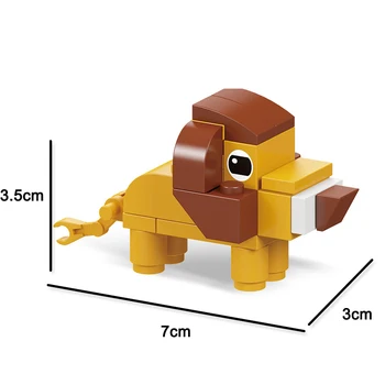12-în-1 regnul Animal Bloc Caramida Set Elefant Leu Compatibil cu Copil Jucărie de Învățământ pentru Copii, Băiat, Fată