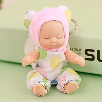12cm Pluș Somn Baby Doll Pâine Jucărie de Pluș Umplute Breloc Păpuși de Desene animate Sac de Gadget Cadou de Păpuși Fata Breloc Mic de Pluș