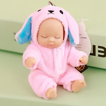 12cm Pluș Somn Baby Doll Pâine Jucărie de Pluș Umplute Breloc Păpuși de Desene animate Sac de Gadget Cadou de Păpuși Fata Breloc Mic de Pluș