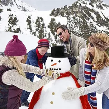 13pcs/Set om de Zăpadă de Crăciun de Decorare Dressing Vacanță de Iarnă în aer liber Jucarii Cadou de Crăciun Pălărie Eșarfă Conducta de Ochi, Gura, Nas Buton