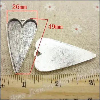14 buc Epocă Farmece de DRAGOSTE Pandantiv Inima argint Antic se Potrivesc Bratari Colier DIY Bijuterii din Metal de a Face