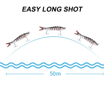 14CM Dublu Cârlig de Pește Momeală 26g Plastic 3D Bibanul de Mare Simulare de Pește Păstrăv Atrage Vibrații pentru Pescuit