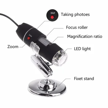 1600X 2MP cu Zoom, Microscop cu 8 LED-uri USB, Digitale, Portabile Lupa Camera Endoscop
