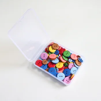 1box 2 Gauri DIY Manual de Cusut Nasturi Ambarcațiunile de Decorare Multicolors Rășină Accesorii de Îmbrăcăminte Forma Rotunda de 1 cm 1,5 CM 2CM Amestecat