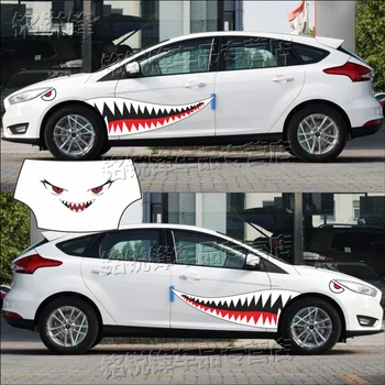 1BUC Corpul autocolant flying tiger team gura de rechin autocolante masina trage de flori creative rechin alb ușă ușă laterală autocolante auto