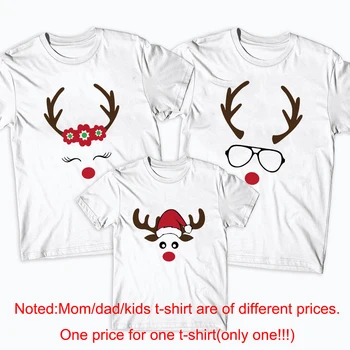 1buc Reni Fata de Familie Potrivire de Crăciun tricouri Copii Mos craciun Pălărie Tata Ochelari Mama Genele Xmas 2020 Îmbrăcăminte Topuri Camisetas