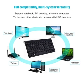 2.4 G Wireless Mini Keyboard Pentru Mac Notebook Laptop TV Box rezistent la apă Tastatură Mouse-Set de Birou Aprovizionare Pentru IOS, Android, Win 7 10